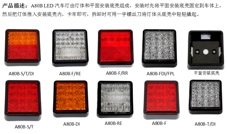  A80B系列  LED车灯(图1)